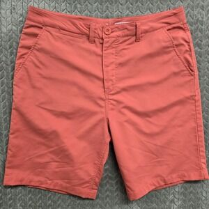 Johnnie O Prep Formance Coral Peach Golf Shorts Mens Size 36 Performance Stretch